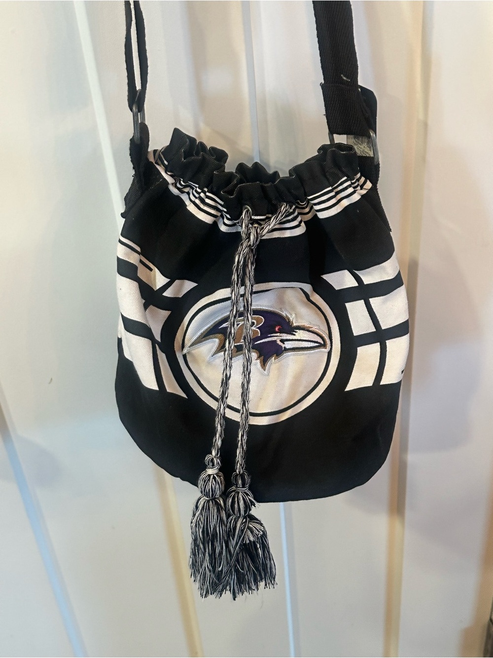 Little Earth NFL Baltimore Ravens Ripple Drawstring Bucket Bag NWT